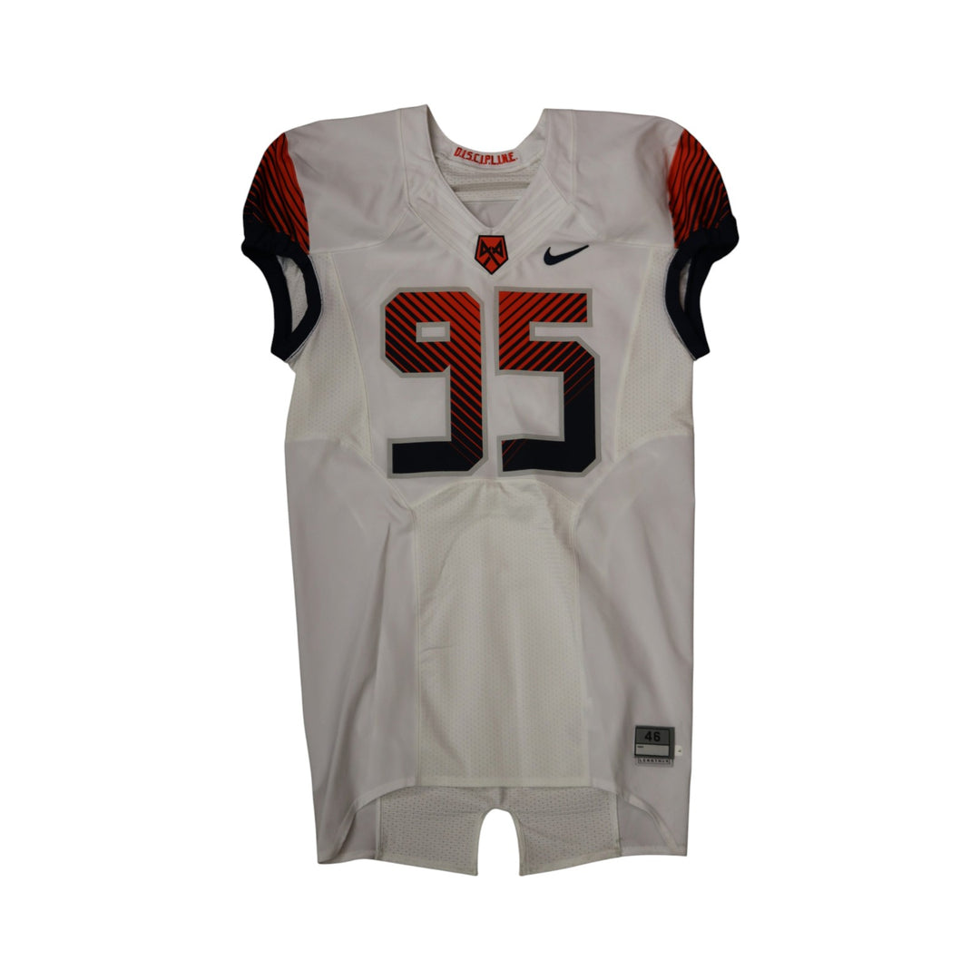 Syracuse University Game Issued #95 Away White Football Jersey Syracuse LOA