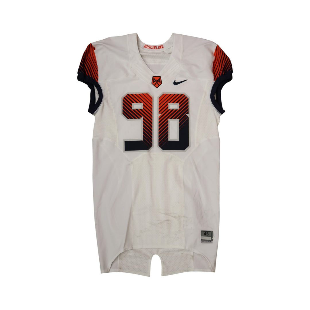 Syracuse University Game Issued #98 Away White Football Jersey Syracuse LOA