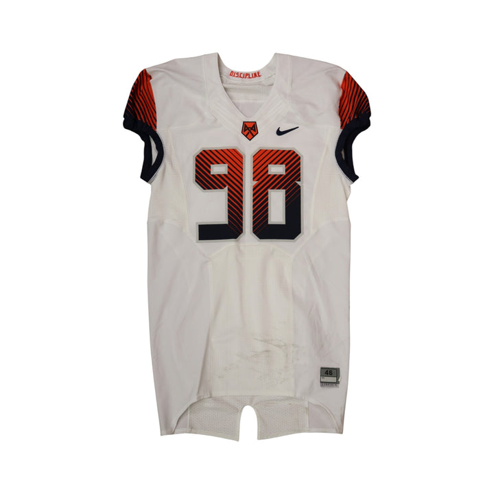 Syracuse University Game Issued #98 Away White Football Jersey Syracuse LOA