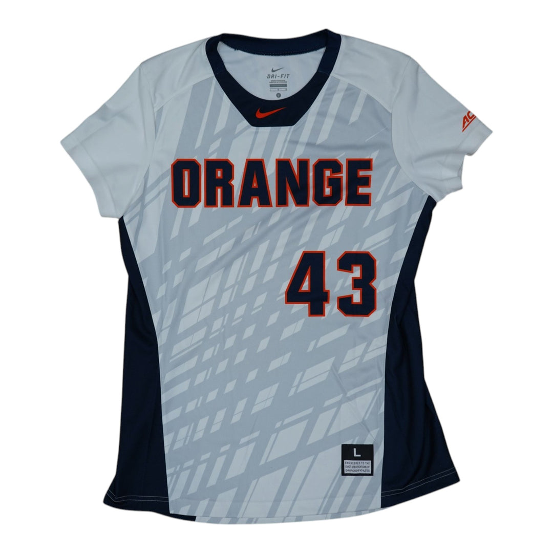 Syracuse Orange Game-Issued #43 White Softball Jersey LOA