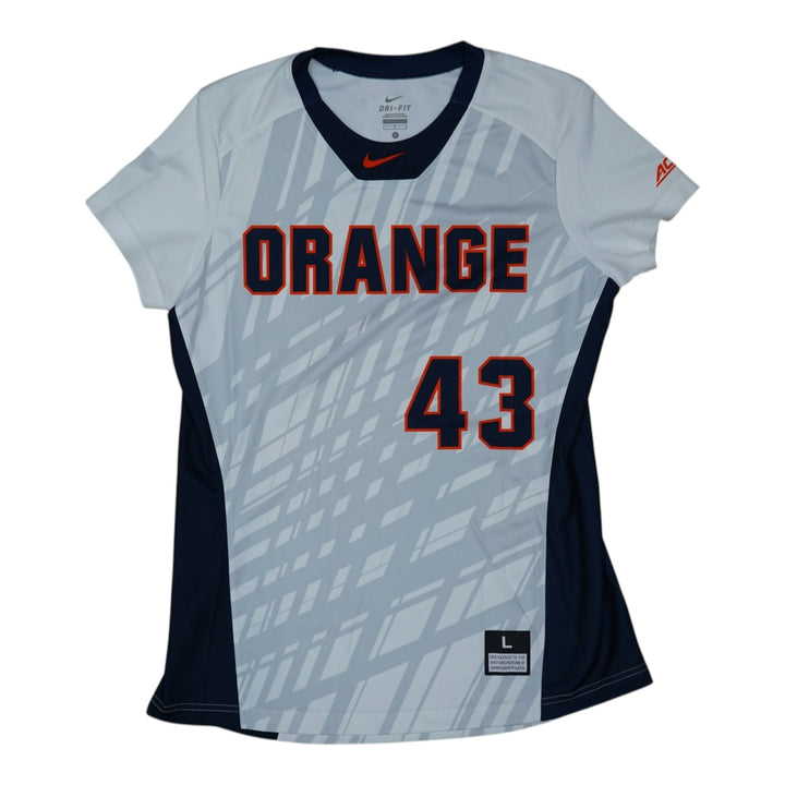 Syracuse Orange Game-Issued #43 White Softball Jersey LOA