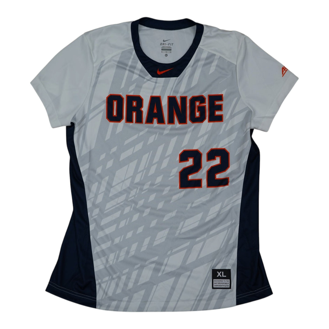 Syracuse Orange Game-Issued #22 White Softball Jersey LOA