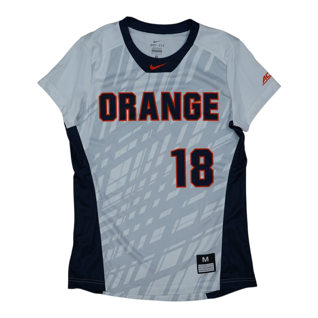 Syracuse Orange Game-Issued #18 White Softball Jersey LOA