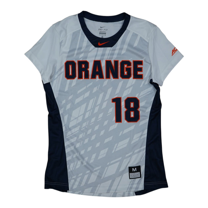 Syracuse Orange Game-Issued #18 White Softball Jersey LOA