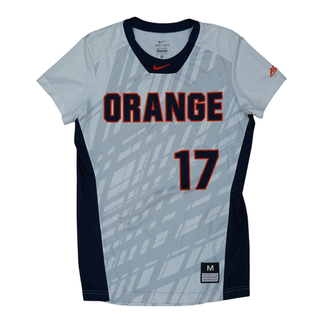 Syracuse Orange Game-Issued #17 White Softball Jersey LOA