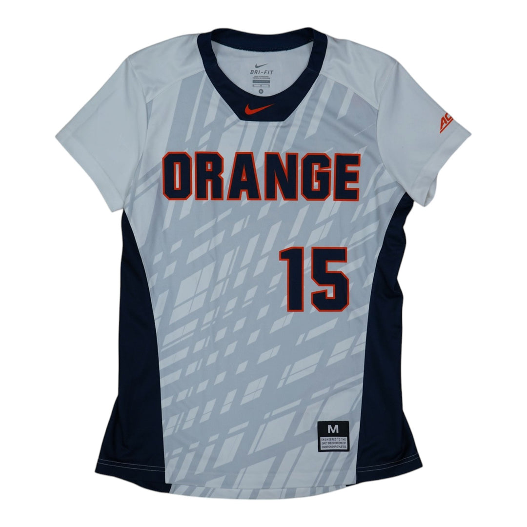 Syracuse Orange Game-Issued #15 White Softball Jersey LOA