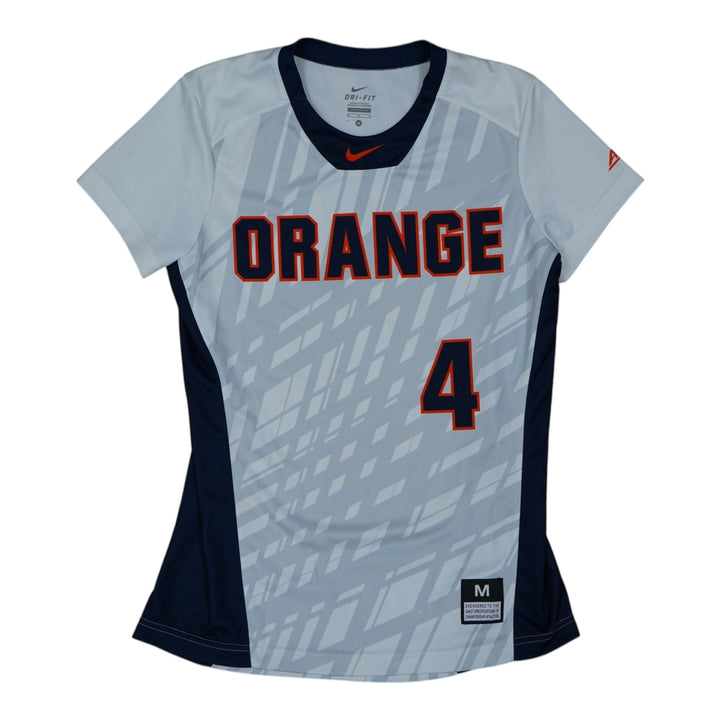 Syracuse Orange Game-Issued #4 White Softball Jersey LOA