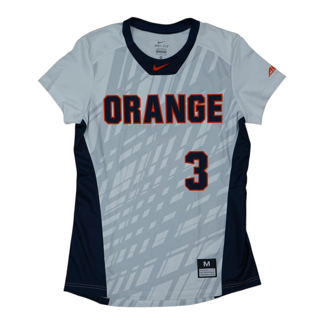 Syracuse Orange Game-Issued #3 White Softball Jersey LOA