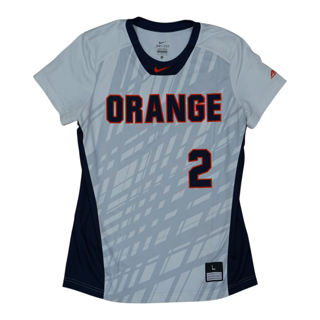 Syracuse Orange Game-Issued #2 White Softball Jersey LOA