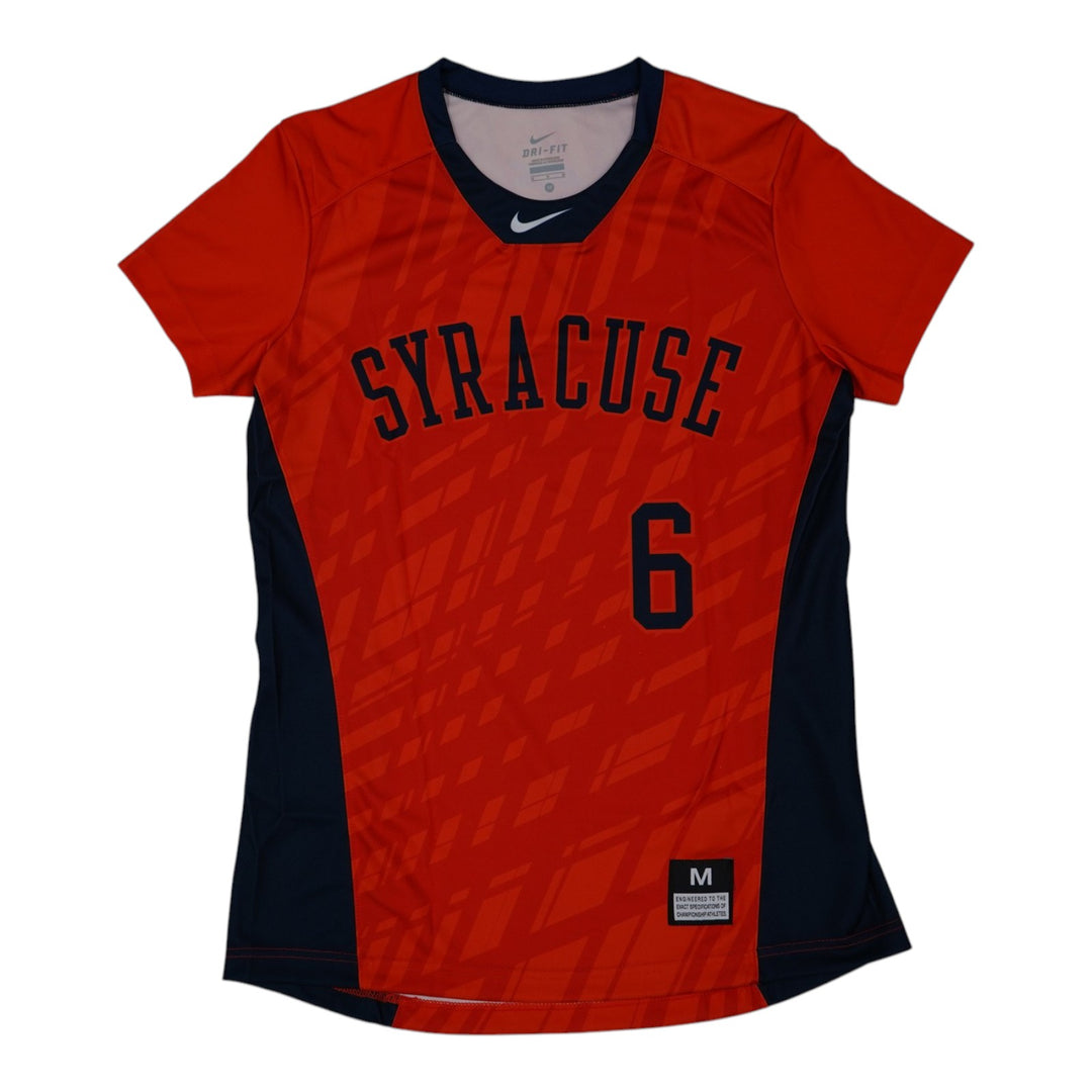 Syracuse Orange Game-Issued #6 Orange Softball Jersey LOA