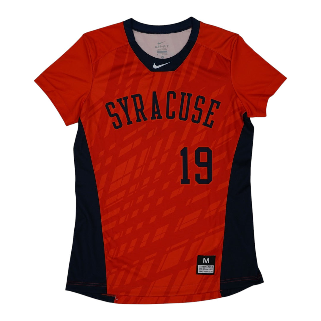 Syracuse Orange Game-Issued #19 Orange Softball Jersey LOA