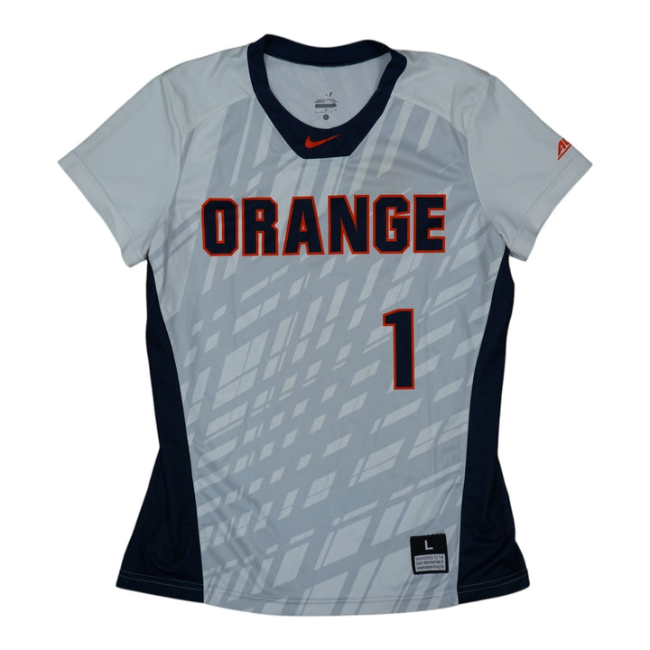 Syracuse Orange Game-Issued #1 White Softball Jersey LOA
