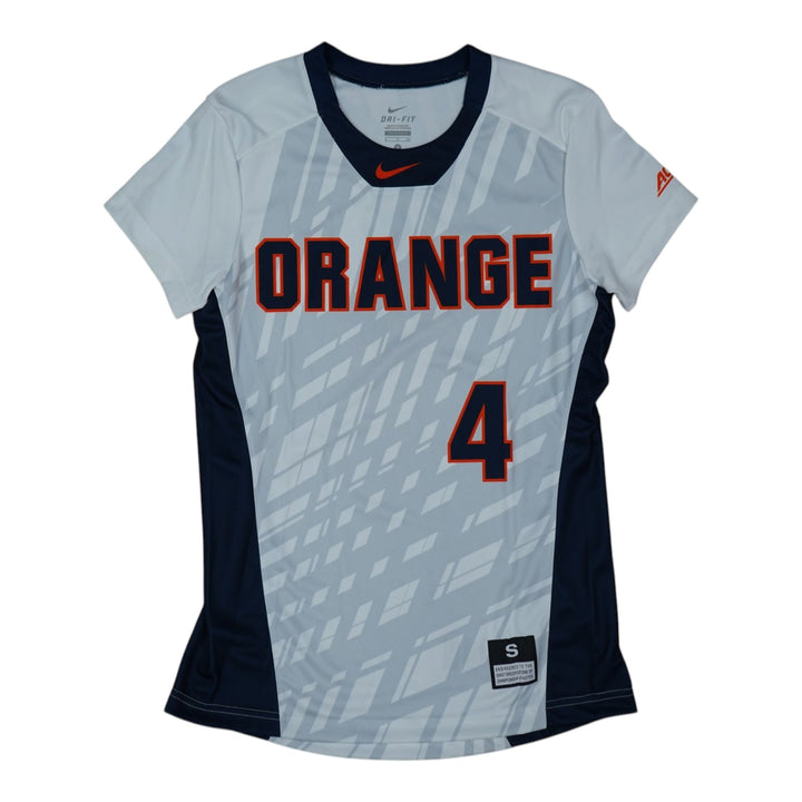 Syracuse Orange Game-Issued #4 White Softball Jersey LOA