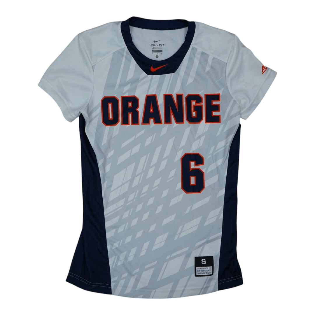 Syracuse Orange Game-Issued #6 White Softball Jersey LOA