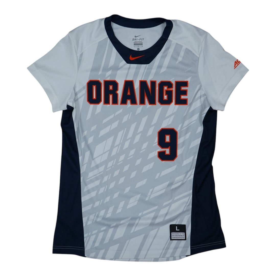 Syracuse Orange Game-Issued #9 White Softball Jersey LOA