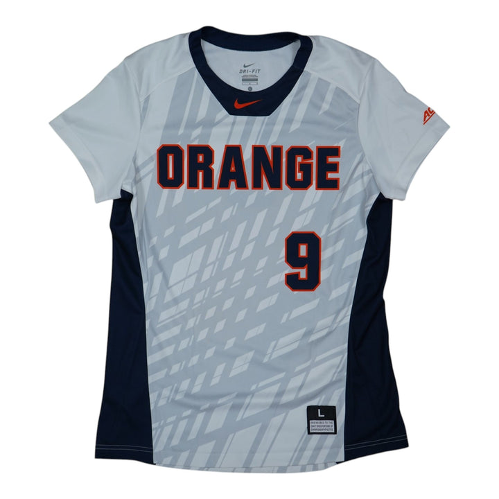Syracuse Orange Game-Issued #9 White Softball Jersey LOA