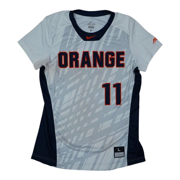 Syracuse Orange Game-Issued #11 White Softball Jersey LOA