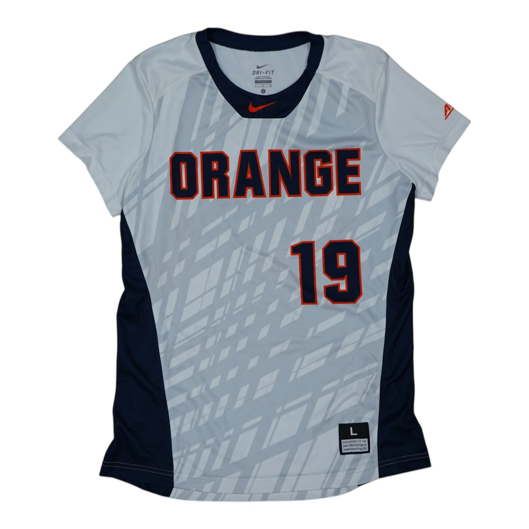 Syracuse Orange Game-Issued #19 White Softball Jersey LOA