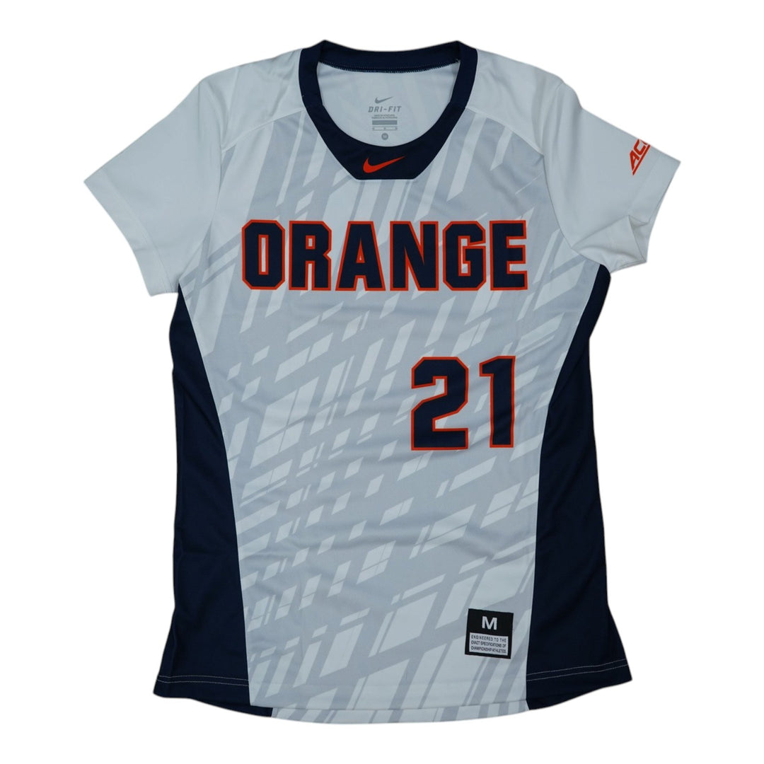 Syracuse Orange Game-Issued #21 White Softball Jersey LOA