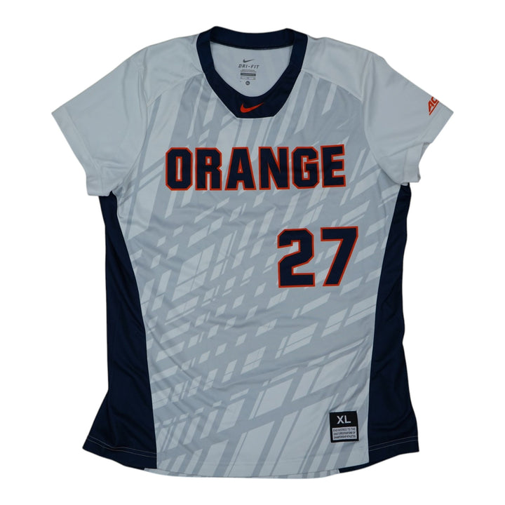 Syracuse Orange Game-Issued #27 White Softball Jersey LOA
