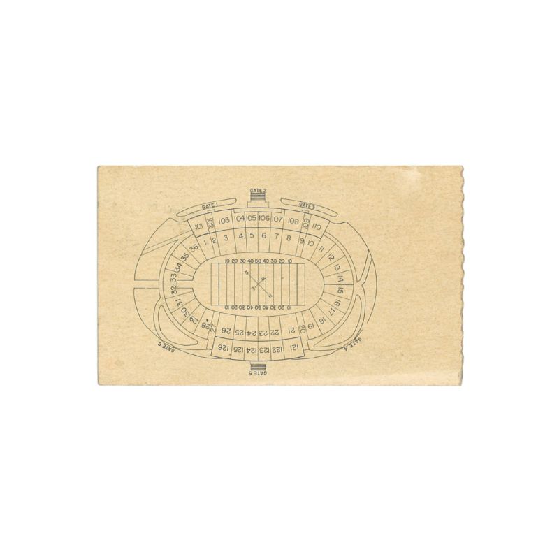 1957 Cotton Bowl Ticket - Jim Brown's Last Game Playing for Syracuse University