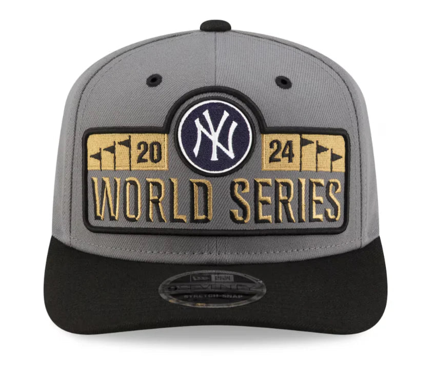 New York Yankees New Era 2024 American League Champions Locker Room 9SEVENTY Stretch Gray Snap Hat