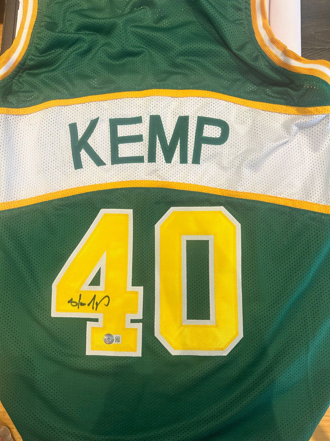 Shawn Kemp signed custom Sonics jersey