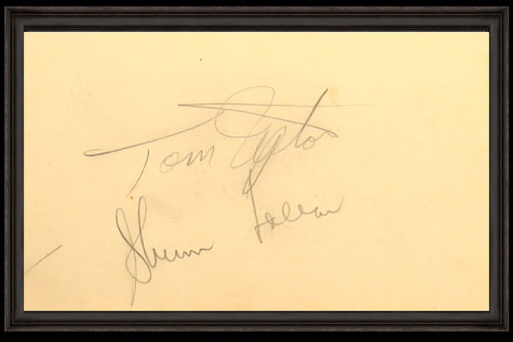 Sherm Lollar & Tom Upton Chicago White Sox Signed Cut On 3 x 5 Index Card in a Black Frame (JSA)