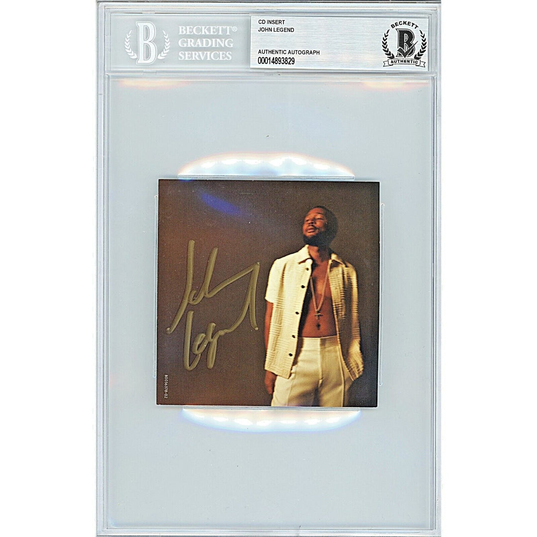 John Legend Signed Self Titled CD Cover Pop Art Card Beckett Authentic Autograph Slab