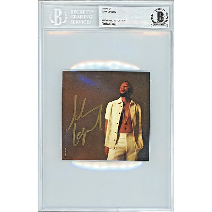 John Legend Signed Self Titled CD Cover Pop Art Card Beckett Authentic Autograph Slab
