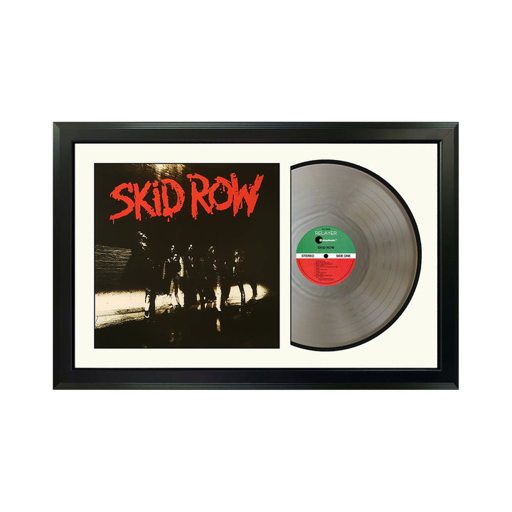 Skid Row Skid Row Genuine Silver Vinyl Record & Cover Professionally Framed Wall Display with a White Mat