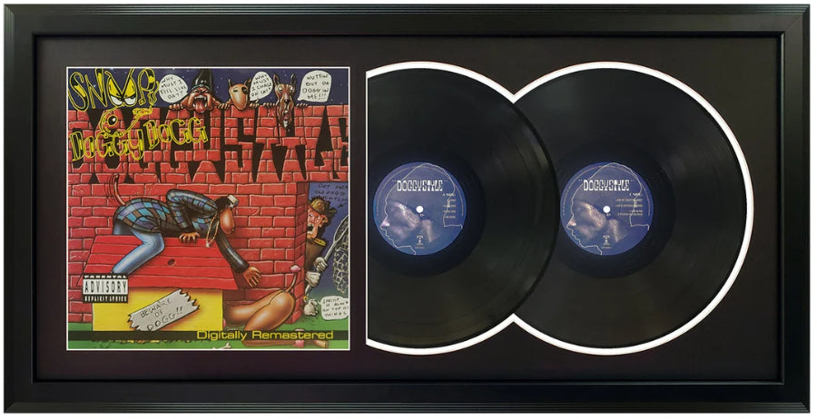 Snoop Dogg Doggystyle Genuine Double Vinyl Records & Cover Professionally Framed 17.5 x 34.5 Wall Display with a Black Mat