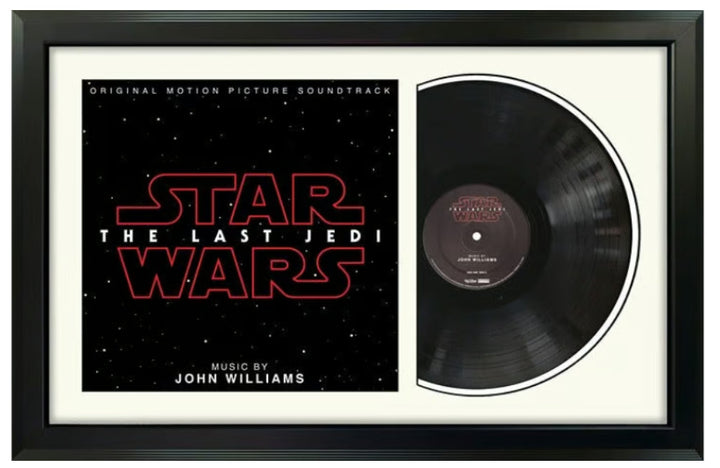 Star Wars: The Last Jedi Original Motion Picture Soundtrack Genuine Vinyl Record & Cover Professionally Framed 17.5 x 26.5 Wall Display with a White Mat