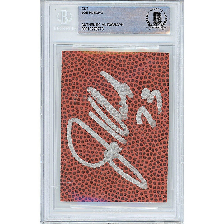 Joe Klecko New York Jets Signed Football Signature Cut NY Sack Exchange BAS Auth Auto