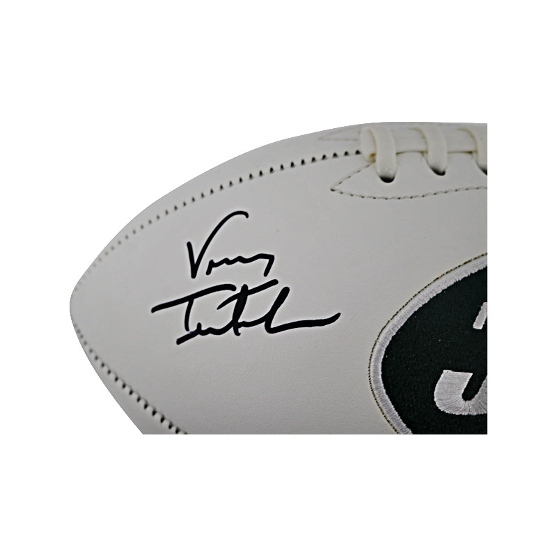 Vinny Testaverde New York Jets Autographed Jets Logo White Panel Football (CX Auth)