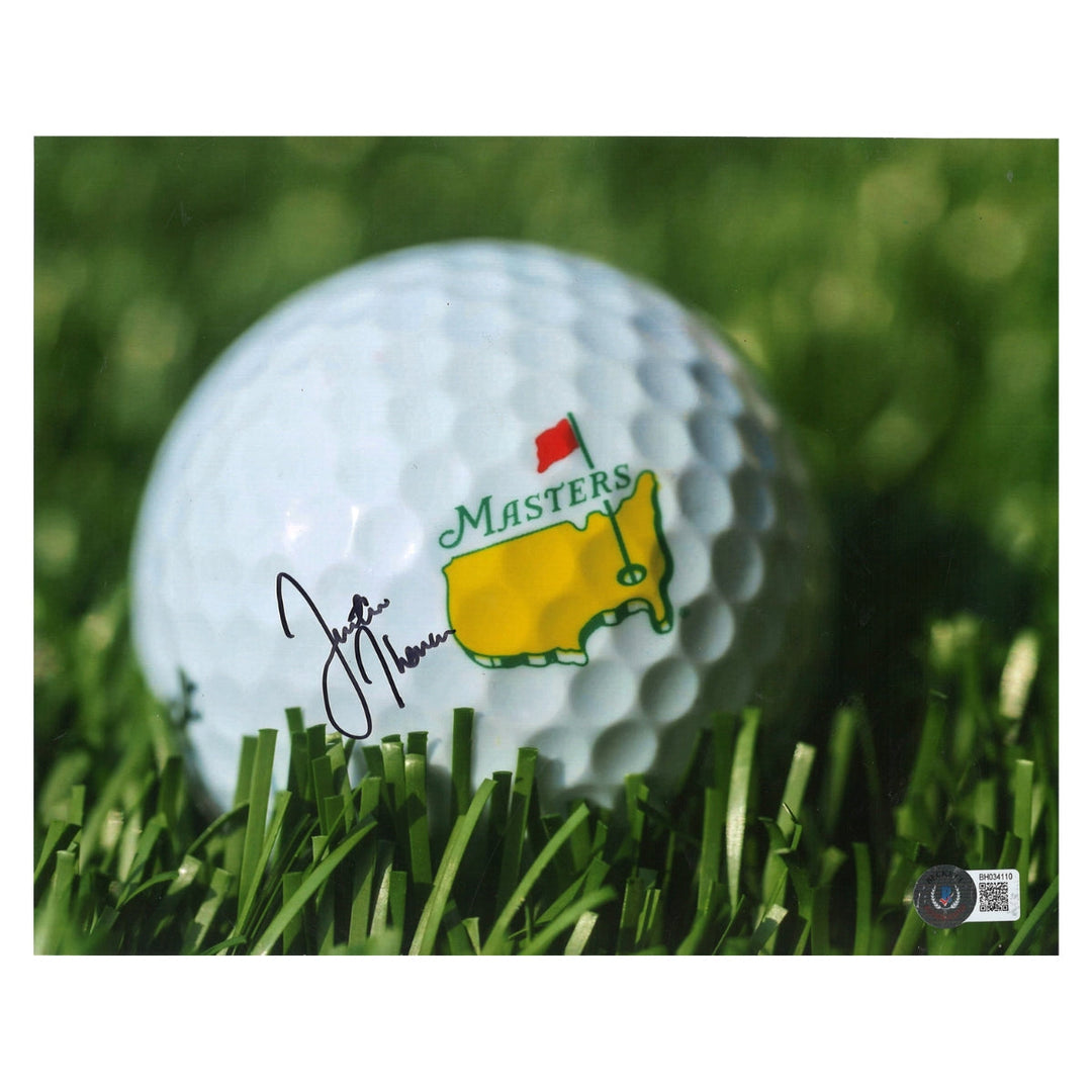 Justin Thomas Golfer Autographed Masters 8x10 Photo (Beckett Auth #BH034110)