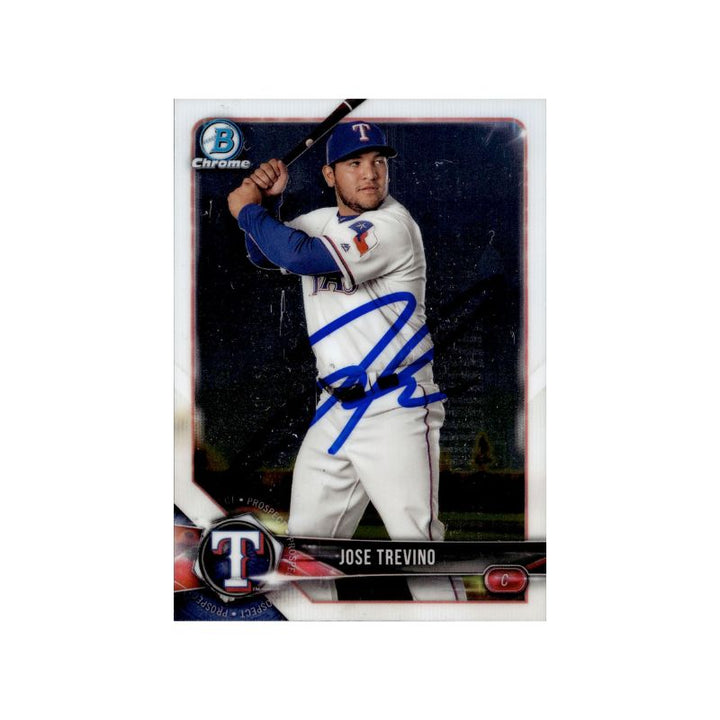 Jose Trevino New York Yankees/Texas Rangers Autographed Signed 2018 Bowman Rookie BCP27 Trading Card (CX Auth)