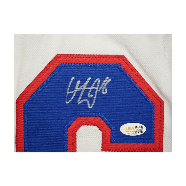 Vincent Trocheck 2026 USA Olympic Team Autographed Inscribed White USA Jersey JSA Holo Only