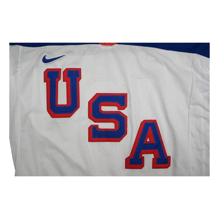 Vincent Trocheck 2026 USA Olympic Team Autographed Inscribed White USA Jersey JSA Holo Only