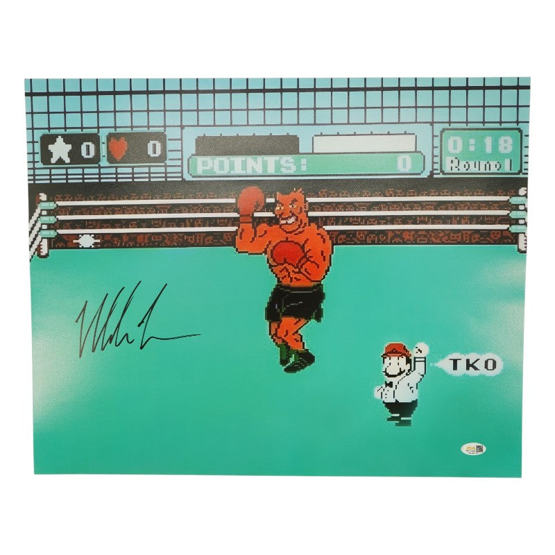 Mike Tyson Autographed Punchout 16x20 Photograph JSA Holo Only
