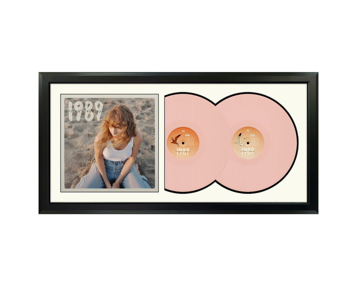 Taylor Swift 1989 (Taylor's Version) Genuine Rose Garden Pink Double Vinyl Records & Cover Professionally Framed  Wall Display with a White Mat