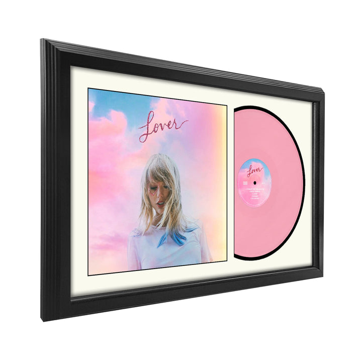 Taylor Swift Lover Genuine Vinyl Record & Cover Professionally Framed 17.5 x 26.5 Wall Display with a White Mat