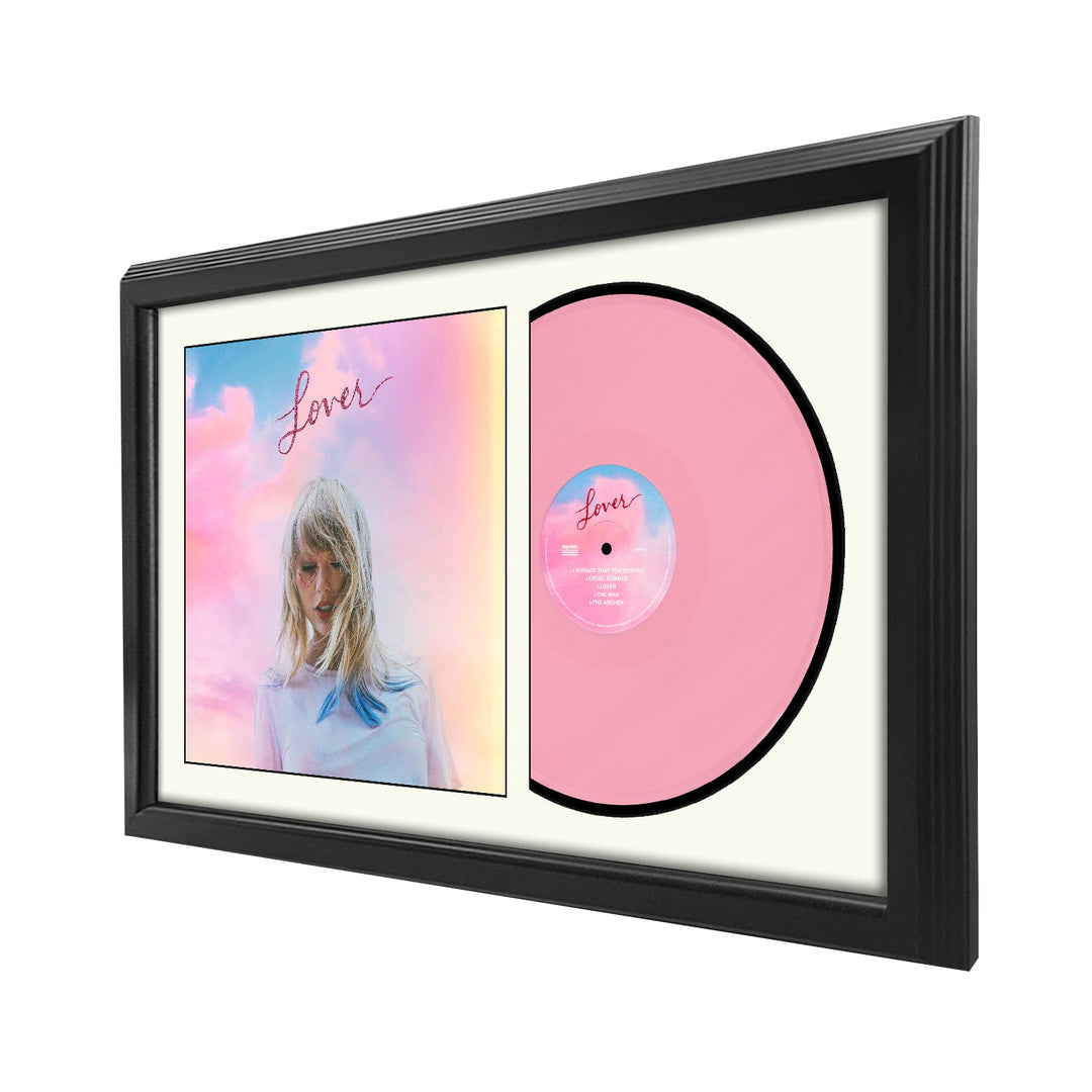 Taylor Swift Lover Genuine Vinyl Record & Cover Professionally Framed 17.5 x 26.5 Wall Display with a White Mat