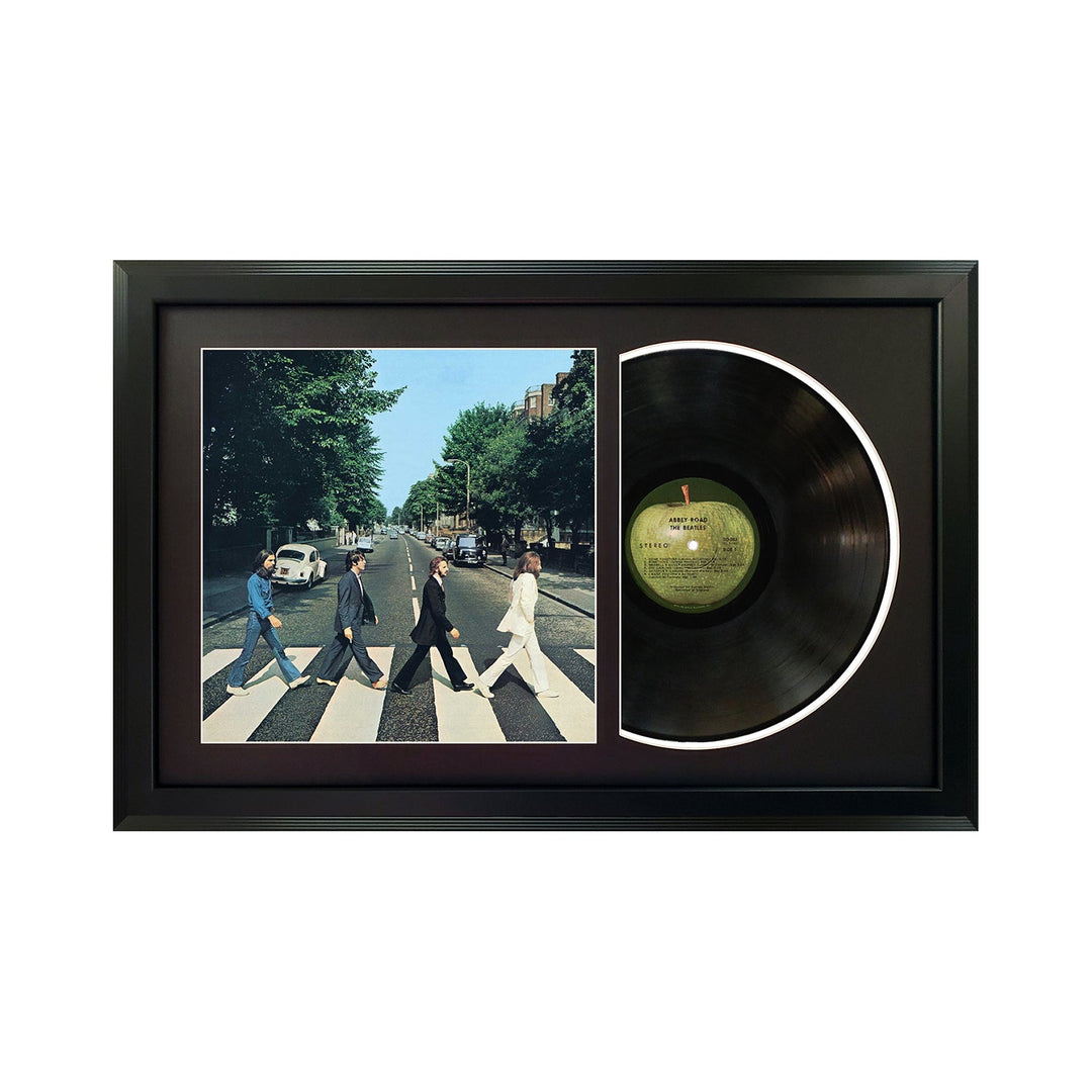 The Beatles Abby Road Vinyl Record & Cover Professionally Framed Display with a Black Mat