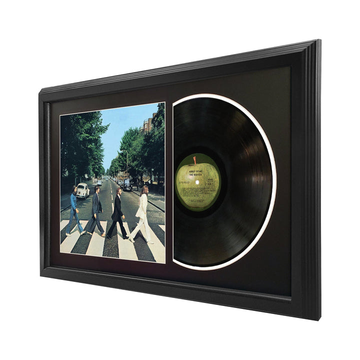 The Beatles Abby Road Vinyl Record & Cover Professionally Framed Display with a Black Mat