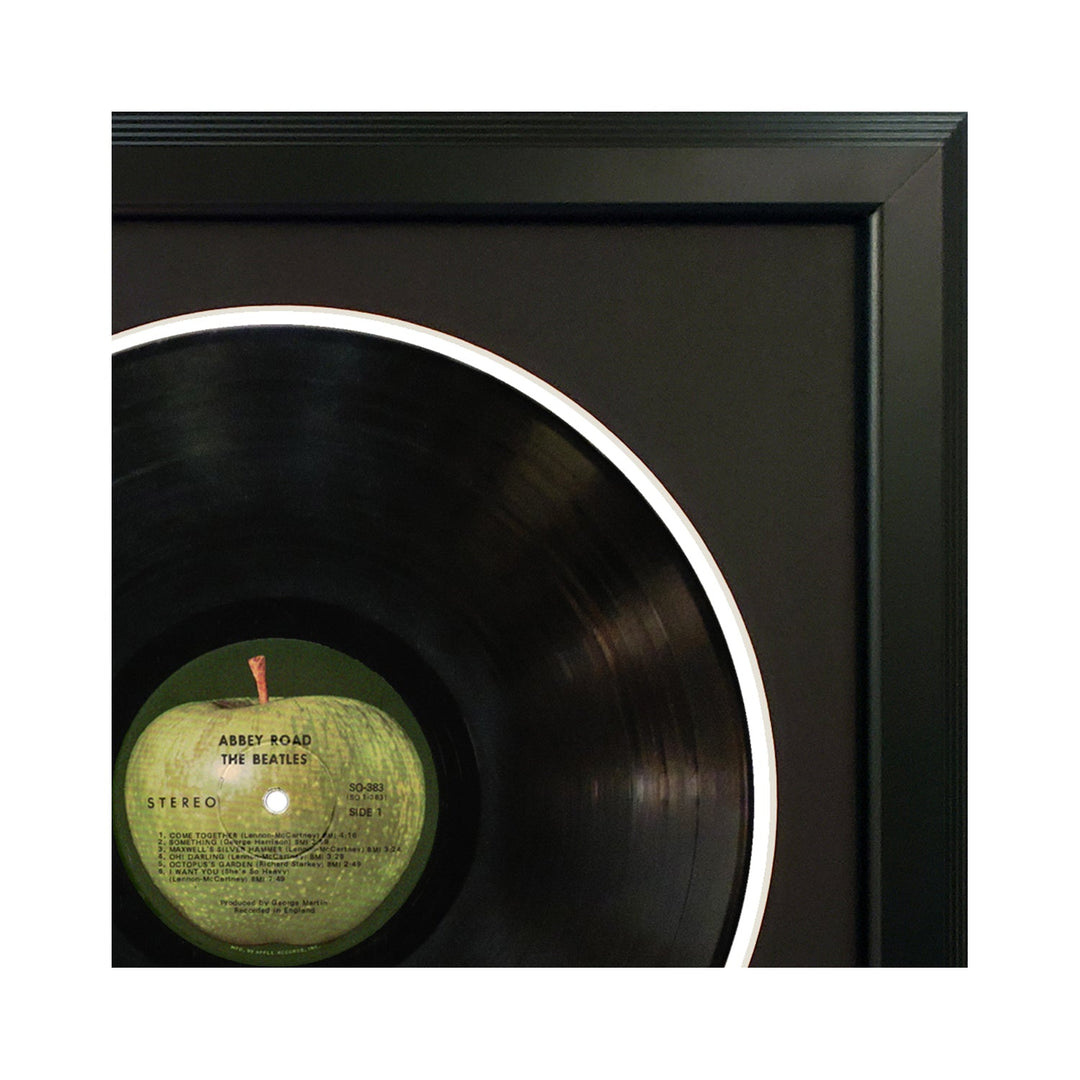 The Beatles Abby Road Vinyl Record & Cover Professionally Framed Display with a Black Mat
