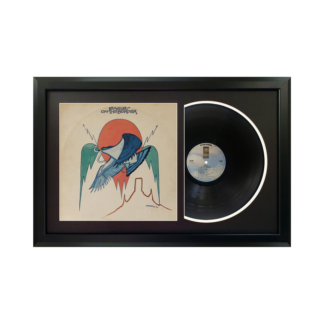 The Eagles On the Border Vinyl Record & Cover Professionally Framed Display with a Black Mat