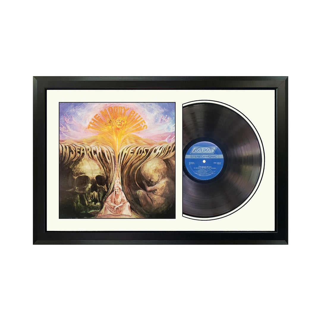 The Moody Blues In Search of the Lost Chord Genuine Vinyl Record & Cover Professionally Framed Wall Display with a White Mat