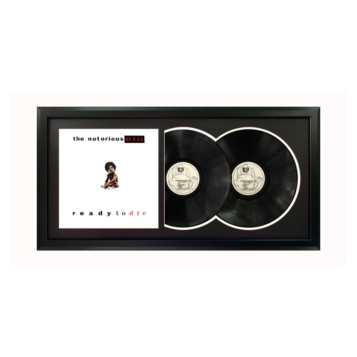 The Notorious B.I.G. Ready to Die Double Genuine Vinyl Records & Cover Professionally Framed 17.5 x 34.5 Wall Display with a Black Mat