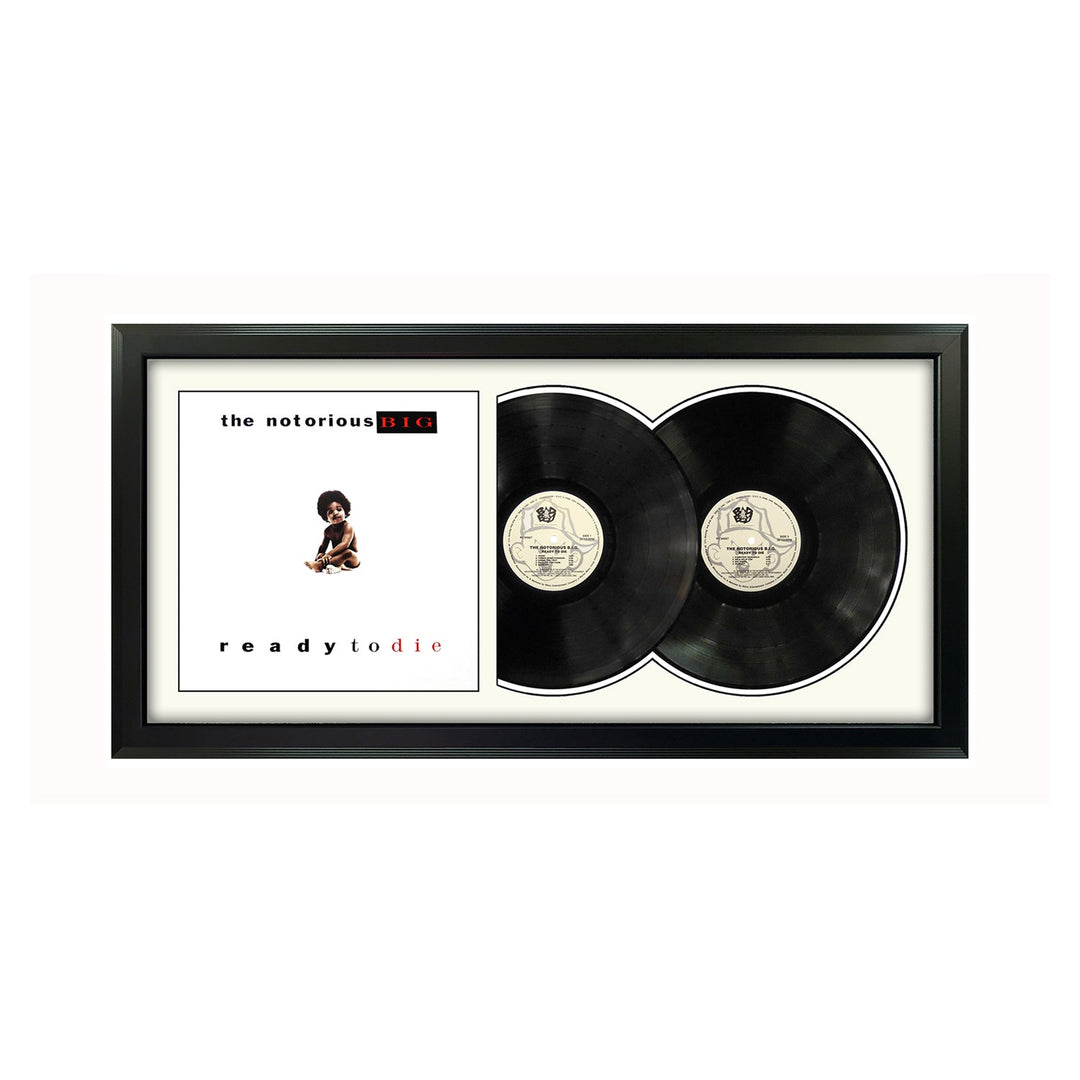 The Notorious B.I.G. Ready to Die Double Genuine Vinyl Records & Cover Professionally Framed  Wall Display with a White Mat